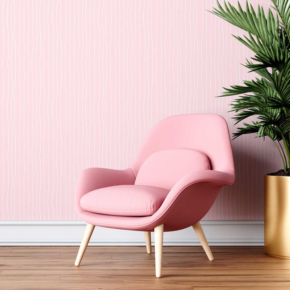 Irregular Stripes Pink Peel & Stick Wallpaper N08124
