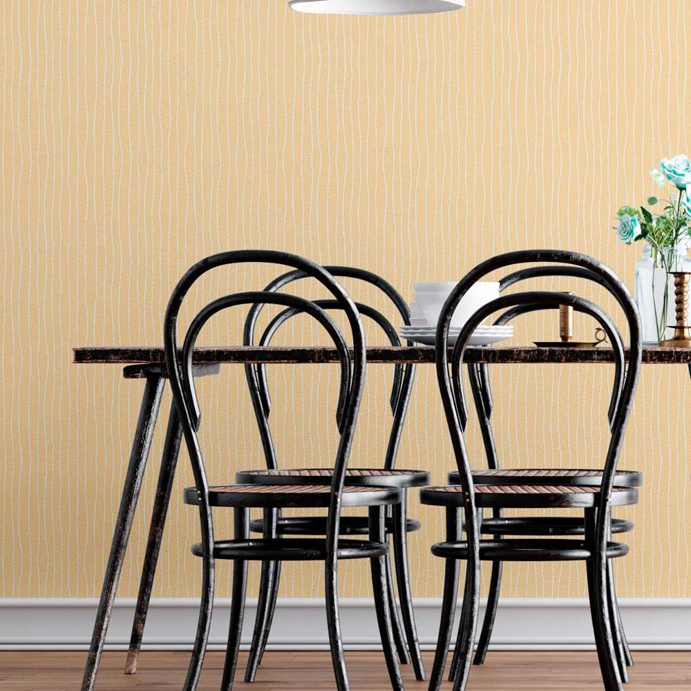Irregular Stripes Yellow Peel & Stick Wallpaper N08127