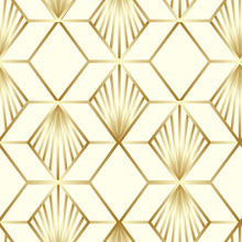 Load image into Gallery viewer, Golden Art Deco Peel &amp; Stick Wallpaper N08130
