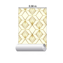 Load image into Gallery viewer, Golden Art Deco Peel &amp; Stick Wallpaper N08130
