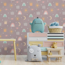 Load image into Gallery viewer, Sun and Moon Peel &amp; Stick Wallpaper N08139
