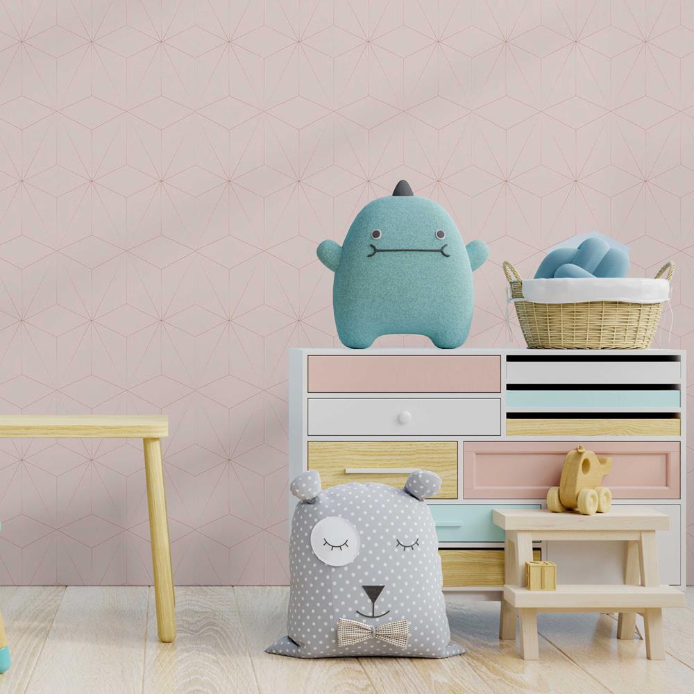 Golden Geometric Peel & Stick Wallpaper N08146