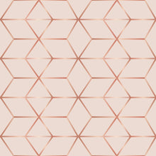 Load image into Gallery viewer, Geometric Metallic Pink Peel &amp; Stick Wallpaper N08151
