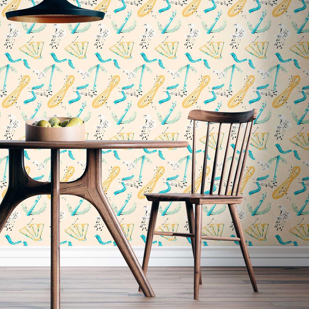 Abstract Dashed Peel & Stick Wallpaper N08155