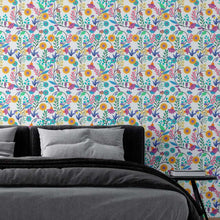 Load image into Gallery viewer, Vibrant Flowers Peel &amp; Stick Wallpaper N08160
