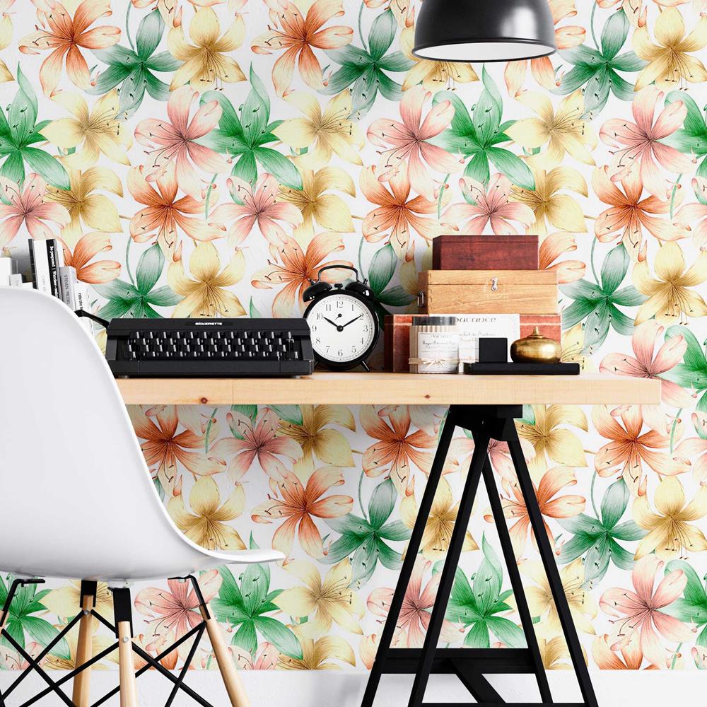 Colorful Floral Peel & Stick Wallpaper N08176