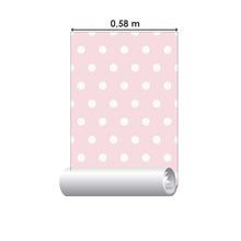 Load image into Gallery viewer, Polka Dots Pink Peel &amp; Stick Wallpaper N08182
