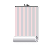 Load image into Gallery viewer, Stripes Gray and Pink Peel &amp; Stick Wallpaper N08186
