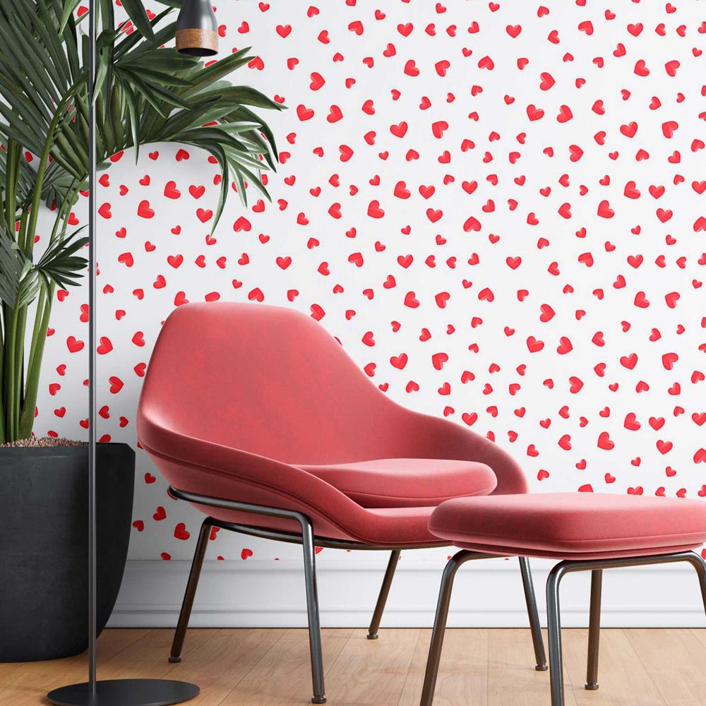 Hearts Peel & Stick Wallpaper N08191