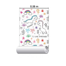 Load image into Gallery viewer, Little Dinosaurs Cartoon Peel &amp; Stick Wallpaper N08200

