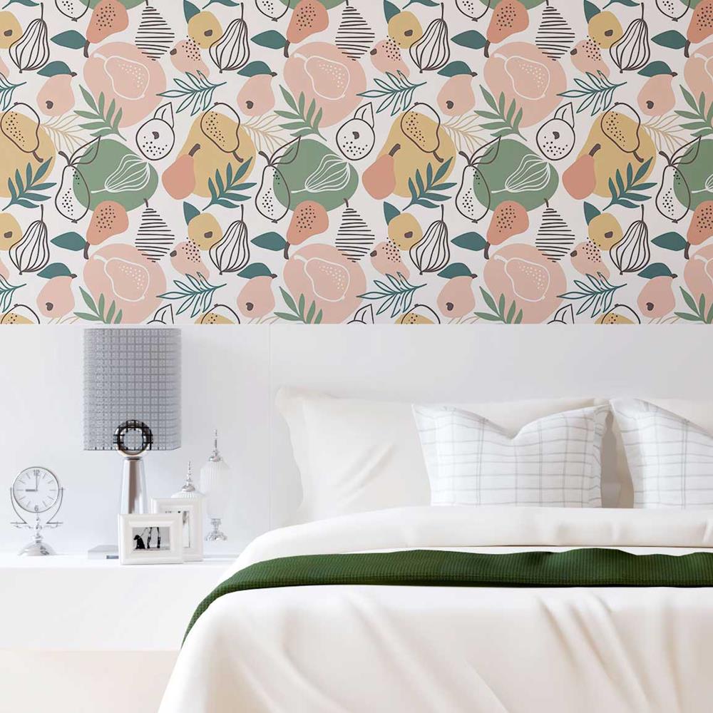 Fruits and Abstract Shapes Peel & Stick Wallpaper N08203