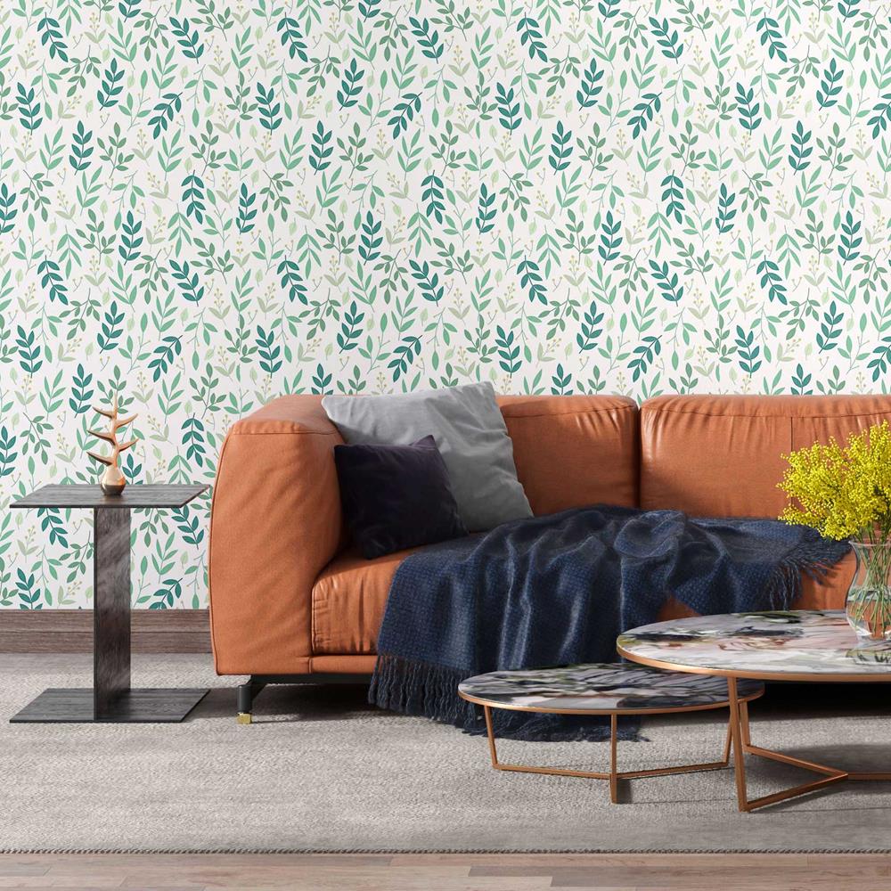 Leaves Pastel Colors Peel & Stick Wallpaper N08208