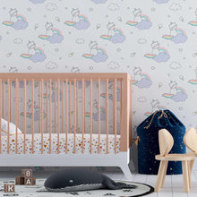 Load image into Gallery viewer, Little Cat in the Clouds Peel &amp; Stick Wallpaper N08209
