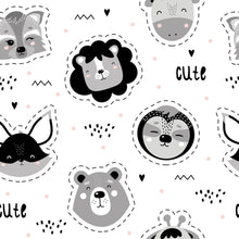 Load image into Gallery viewer, Forest Animals Gray Peel &amp; Stick Wallpaper N09005
