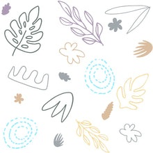 Load image into Gallery viewer, Abstracts Leaves and Circles Peel &amp; Stick Wallpaper N09017
