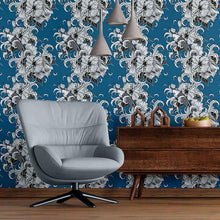 Load image into Gallery viewer, Carp and Flowers Peel &amp; Stick Wallpaper N09018
