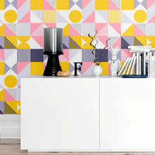 Load image into Gallery viewer, Geometric Abstract Retro Peel &amp; Stick Wallpaper N09023
