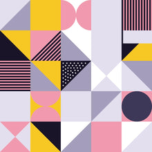 Load image into Gallery viewer, Lilac Geometric Retro Peel &amp; Stick Wallpaper N09025

