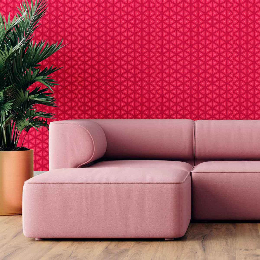 Geometric Red Peel & Stick Wallpaper N09030