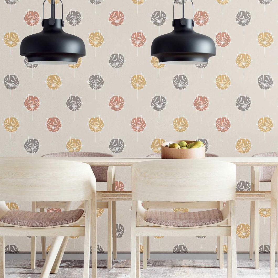 Dandelion Abstract Peel & Stick Wallpaper N09038