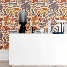 Load image into Gallery viewer, Music Retro Peel &amp; Stick Wallpaper N09058
