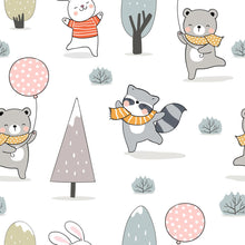 Load image into Gallery viewer, Raccoon's Party Peel &amp; Stick Wallpaper N09090
