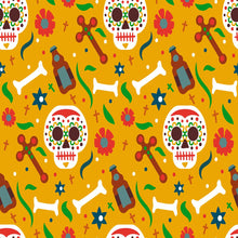 Load image into Gallery viewer, Mexican Skulls Peel &amp; Stick Wallpaper N09091
