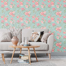 Load image into Gallery viewer, Floral Blue Peel &amp; Stick Wallpaper N09112
