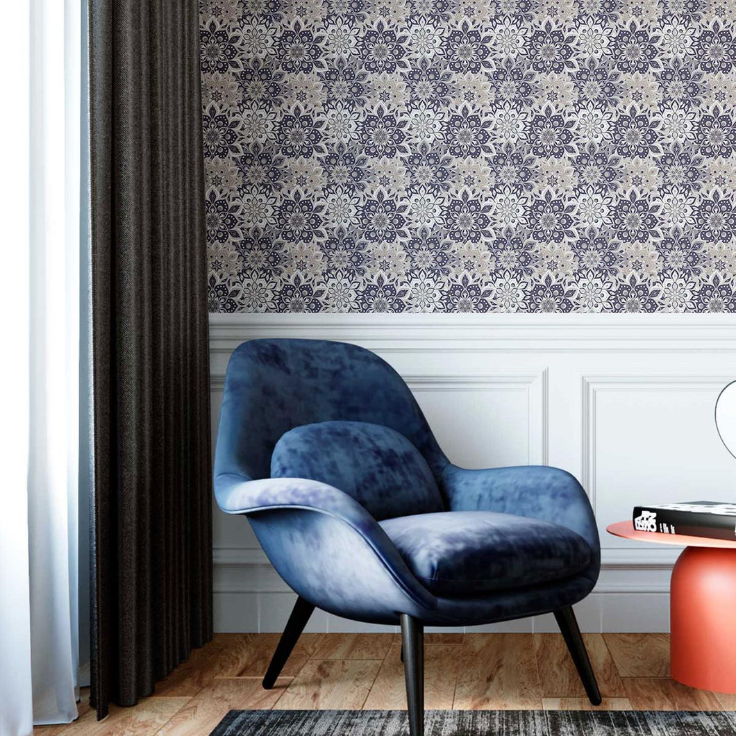 Abstract Floral Mandala Peel & Stick Wallpaper N09123