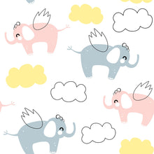 Load image into Gallery viewer, Flying Elephants Peel &amp; Stick Wallpaper Peel &amp; Stick Wallpaper N09127
