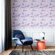 Load image into Gallery viewer, Floral Lilac Peel &amp; Stick Wallpaper N09301
