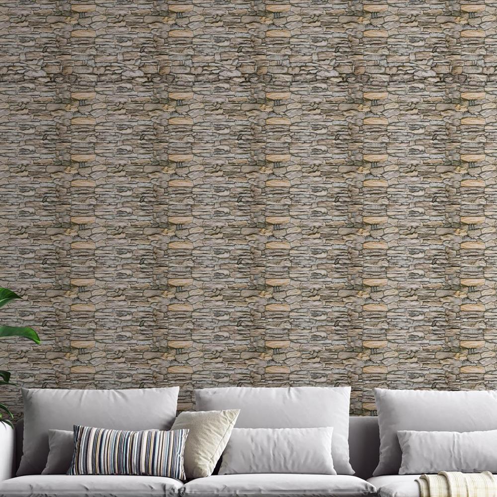 Beige Stones Peel & Stick Wallpaper NP051