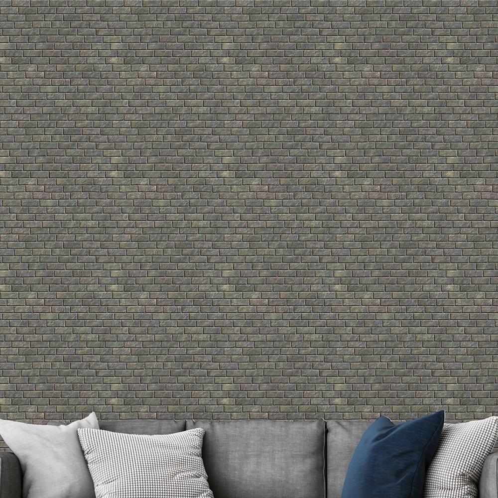 Brick Wall Gray Peel & Stick Wallpaper NP059