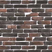 Load image into Gallery viewer, Brick Wall Black Brown Peel &amp; Stick Wallpaper NP076
