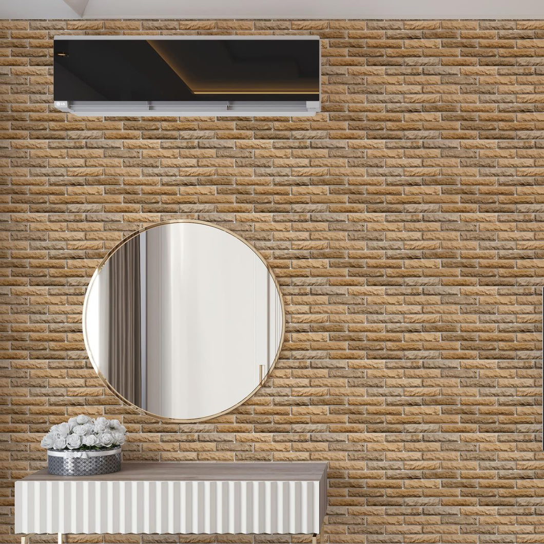 Brick Wall Tan Peel & Stick Wallpaper NP077