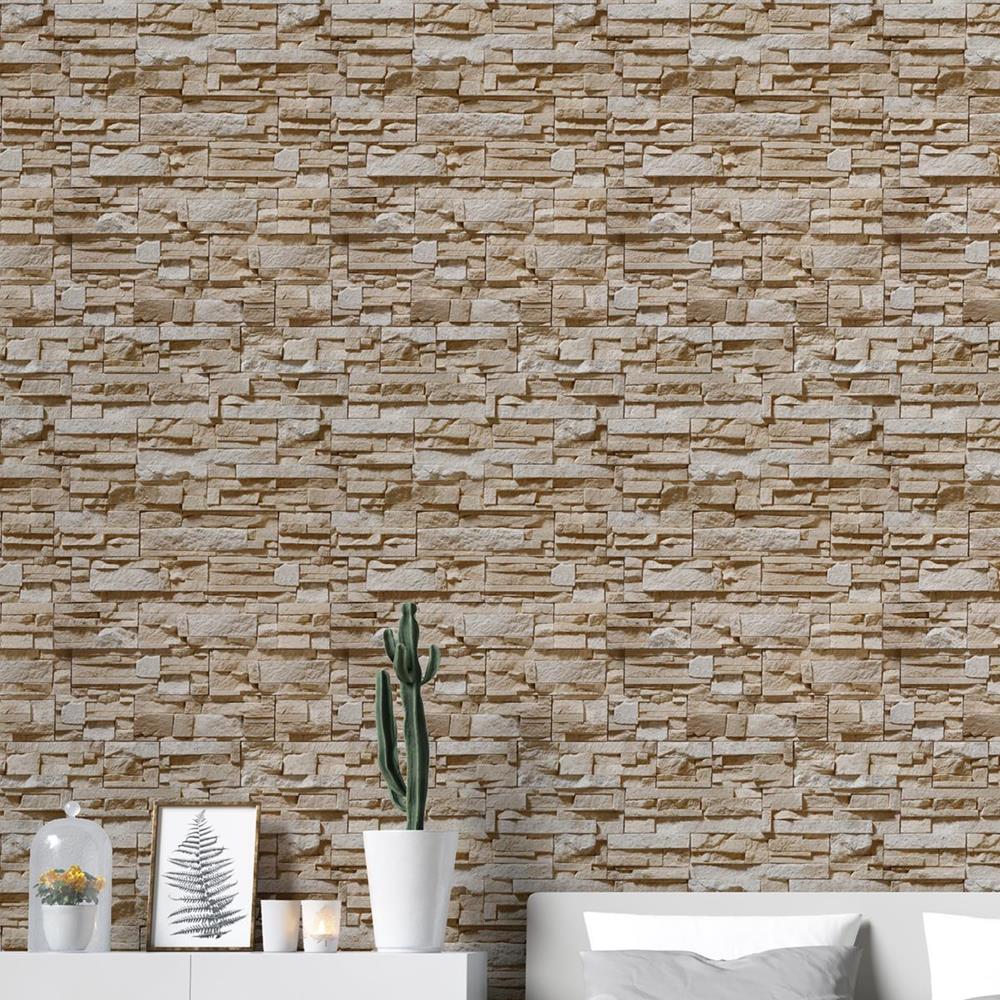 Brick Wall Brown Peel & Stick Wallpaper NP056