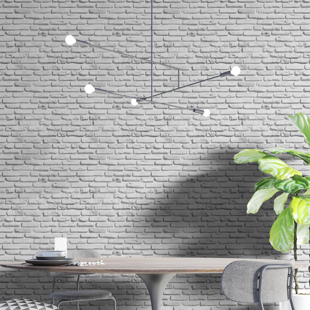 Brick Wall Rustic Off White Peel & Stick Wallpaper NP010